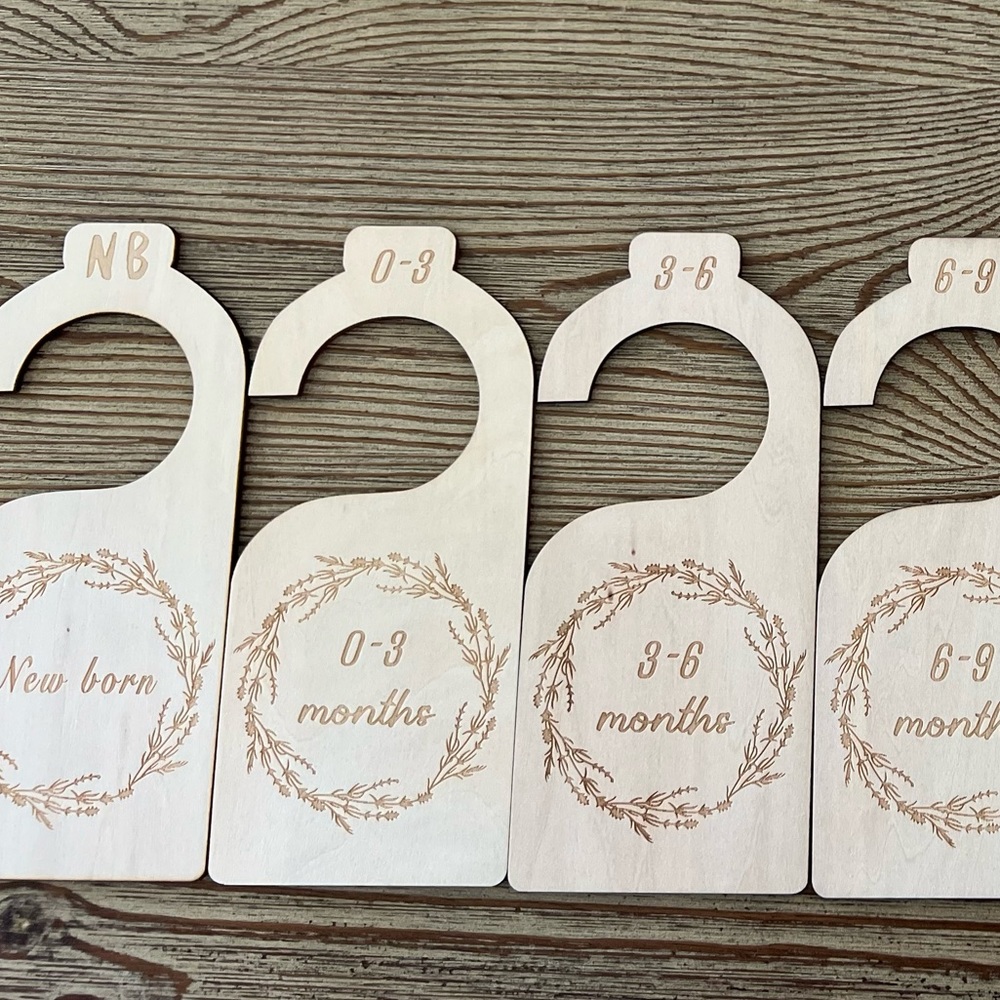 Beautiful wooden baby closet dividers